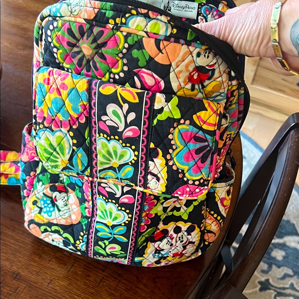 Disney Parks Original Vibrant Mickey Mouse Multicolor Quilted Backpack